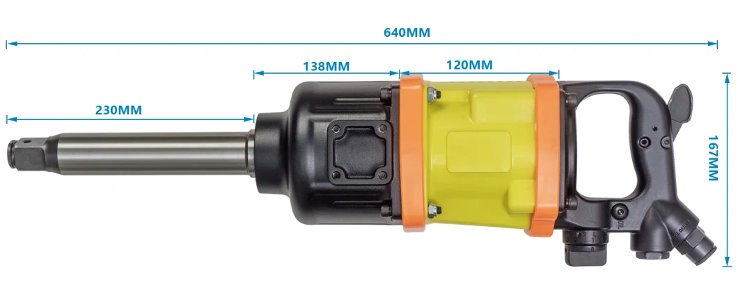 Pneumatic Wrench with 1 Inch Square, 3700 R. P. M Free Speed, 4000n. M Max Torque, Pinless Hammer Mechanism, Heavy Duty Composite Air Impact Wrench