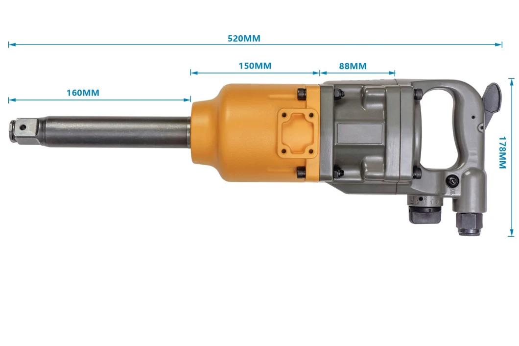 Llave de impacto neumática del aire de la llave de impacto del magnesio de la herramienta de aire de la impulsión cuadrada de 1 pulgada