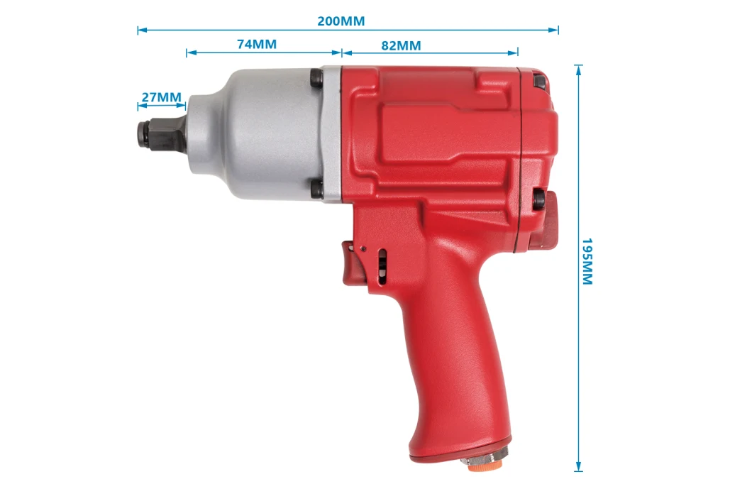 Llave de impacto del aire de la pulgada del 1/2 con el diseño gemelo del martillo, la alta frecuencia de la huelga, la velocidad rápida, el peso ligero y el artículo convenientes para reparar los coches y desmontar los neumáticos